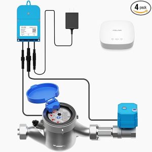 Omnuvira Valve Kit, 3/4", FlowSmart Controller YS5006 Reads Meter Pulses, Real-Time Usage & Leak Detection